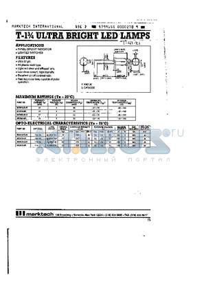 MT820-XX datasheet - T-1 ULTRA BRIGHT LED LAMPS