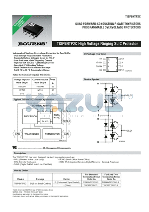 TISP6NTP2CD datasheet - High Voltage Ringing SLIC Protector
