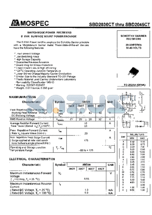 SBD2030CT datasheet - SCHOTTKY BARRIER RECTIFIERS(20A,30-45V)