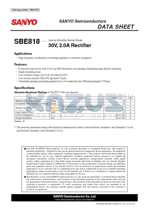 SBE818 datasheet - 30V, 2.0A Rectifi er