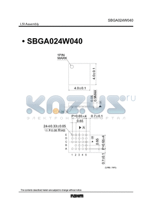 SBGA024W040 datasheet - LSI Assembly