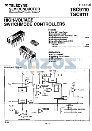 TSC9110 datasheet - HIGH-VOLTAGE SWITCHMODE CONTROLLERS