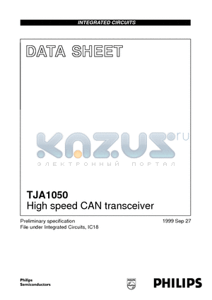 TJA1050 datasheet - High speed CAN transceiver