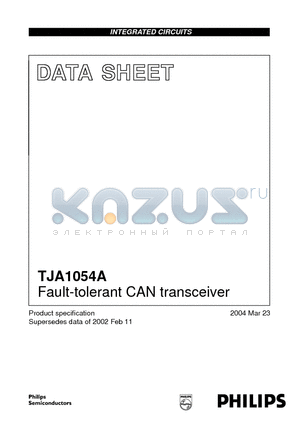 TJA1054AU datasheet - Fault-tolerant CAN transceiver