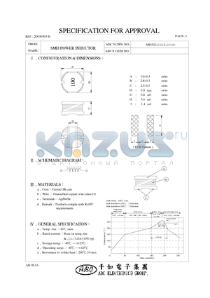 SR03021R8ML datasheet - SMD POWER INDUCTOR