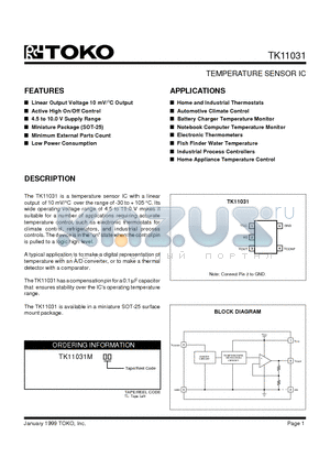 TK11031MTL datasheet - TEMPERATURE SENSOR IC