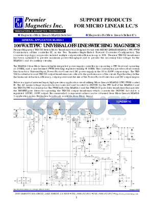 TSD-882 datasheet - SUPPORT PRODUCTS FOR MICRO LINEAR I.C.S