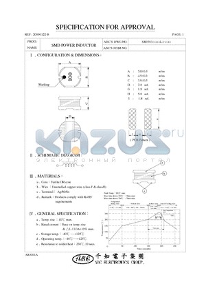 SR0503821KL datasheet - SMD POWER INDUCTOR