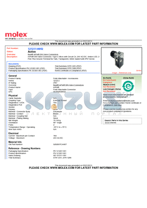 PS-121201-001 datasheet - mPm DIN Valve Connector, Type C Micro with Circuit C4, 24V AC/DC