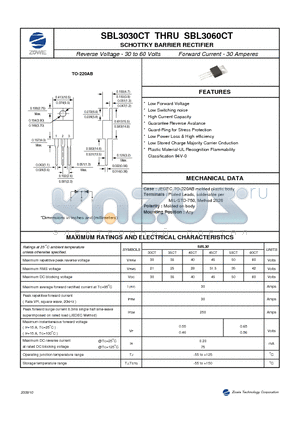 SBL3035CT datasheet - SCHOTTKY BARRIER RECTIFIER