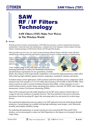 TSF280D00-S4 datasheet - Front End Filters