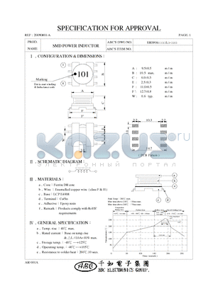 SR0906103KL datasheet - SMD POWER INDUCTOR