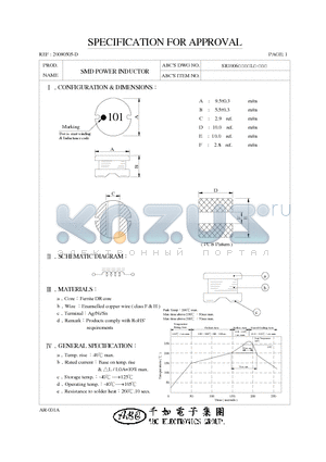 SR1006101KL datasheet - SMD POWER INDUCTOR