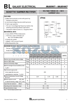 SBLB2545CT datasheet - SCHOTTKY BARRIER RECTIFIER