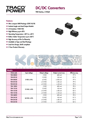 TSH2405S datasheet - DC/DC Converters