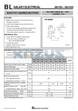 SBLF1040 datasheet - SCHOTTKY BARRIER RECTIFIER