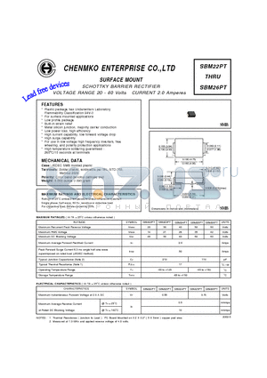 SBM22PT datasheet - SCHOTTKY BARRIER RECTIFIER