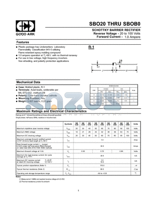 SBO90 datasheet - SCHOTTKY BARRIER RECTIFIER