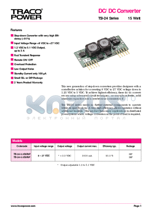 TSI-24-50S3R0P datasheet - DC/DC Converter