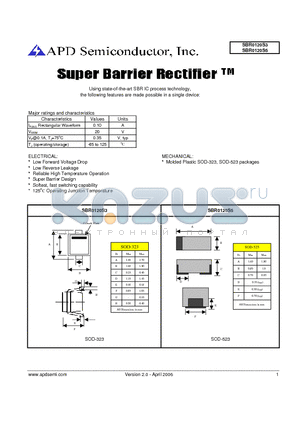 SBR0120S5 datasheet - Super barrier rectifier