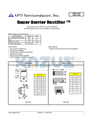 SBR0130S3 datasheet - Super barrier rectifier