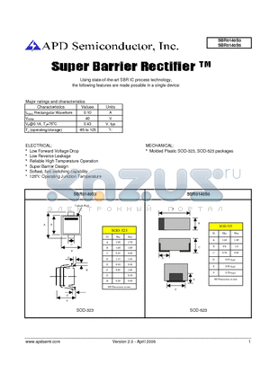 SBR0140S5 datasheet - Super barrier rectifier