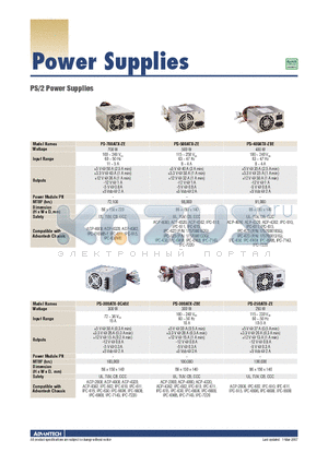 PS-300ATX-ZBE datasheet - PS/2 Power Supplies