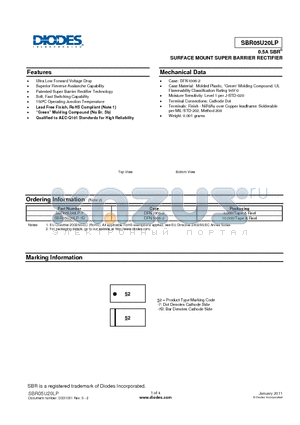 SBR05U20LP-7 datasheet - SURFACE MOUNT SUPER BARRIER RECTIFIER