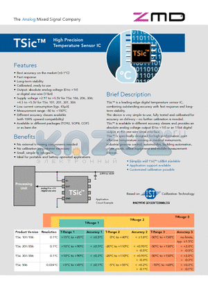 TSIC101FDT datasheet - High Precision Temperature Sensor IC
