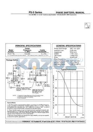 PS-5-5B datasheet - PHASE SHIFTERS, MANUAL