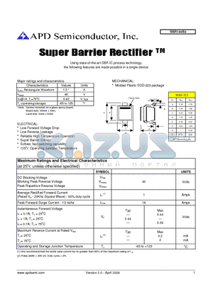 SBR140S3 datasheet - Super barrier rectifier
