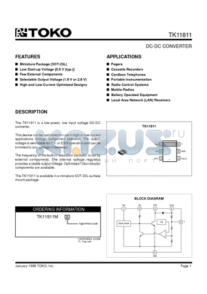 TK11811MTL datasheet - DC-DC CONVERTER