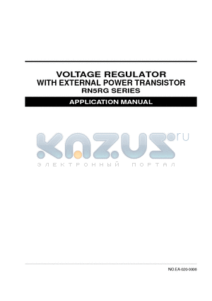 RN5RG30AA datasheet - VOLTAGE REGULATOR WITH EXTERNAL POWER TRANSISTOR