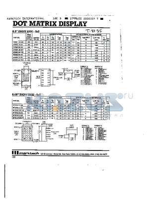 MTAN1135-ASR datasheet - DOT MATRIX DISPLAY