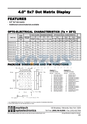 MTAN4140R-22C datasheet - Marktech 4.00 5x7 Dot Matrix