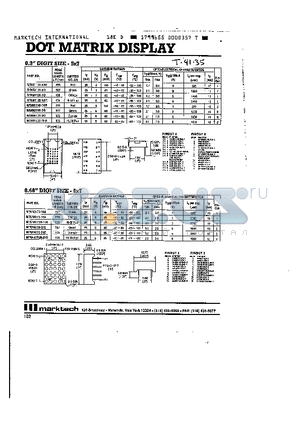MTAN4170R-11A datasheet - DOT MATRIX DISPLAY
