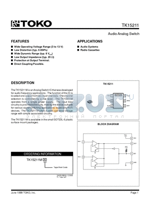 TK15211 datasheet - Audio Analog Switch