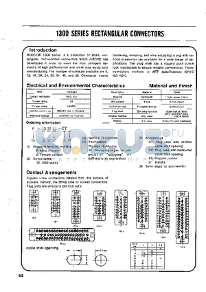 P-1360W-CE datasheet - 1300 SERIES RECTANGULAR CONNECTORS
