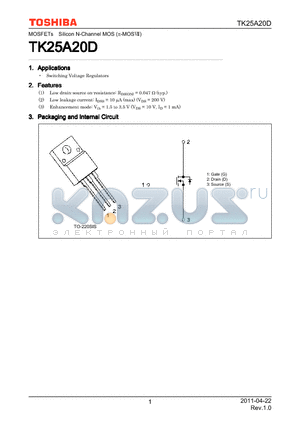 TK25A20D datasheet - Switching Voltage Regulators