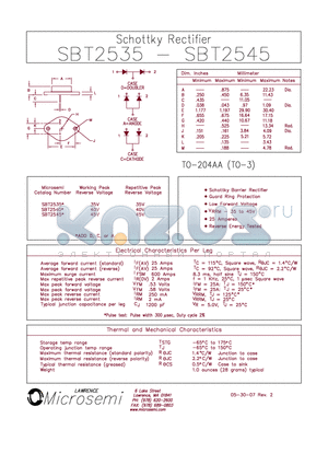 SBT2540 datasheet - Schottky Rectifier