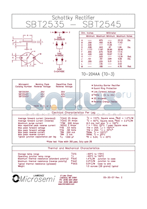 SBT2540C datasheet - Schottky Rectifier