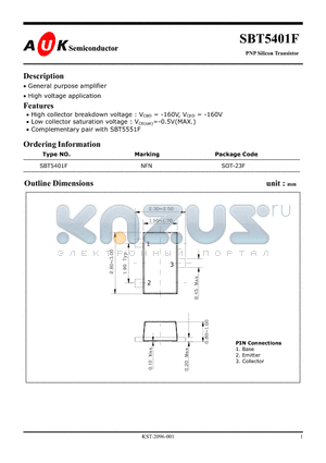 SBT5401F_1 datasheet - PNP Silicon Transistor