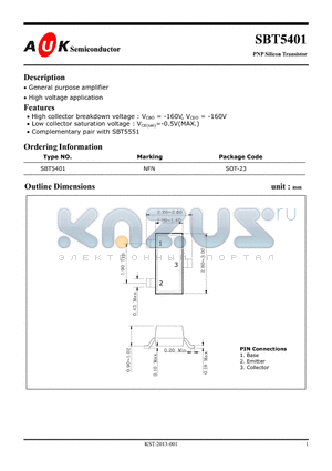 SBT5401_1 datasheet - PNP Silicon Transistor