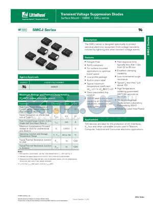 SMCJ90A datasheet - Silicon Avalanche Diodes - 1500W Surface Mount Transient Voltage Supressors