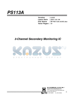 PS113A datasheet - 3-Channel Secondary Monitoring IC