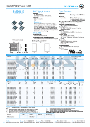 SMD1812P11016 datasheet - SMD Type, 6 V - 60 V