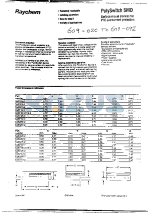 SMD200-2 datasheet - PolySwitch SMD