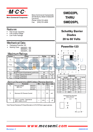 SMD24PL datasheet - Schottky Barrier Diodes 20 to 60 Volts