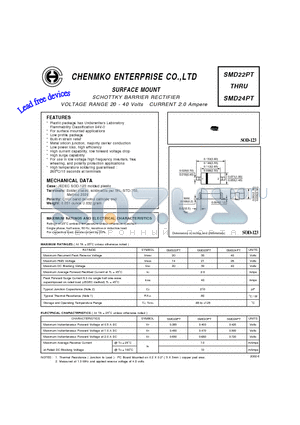 SMD22PT datasheet - SCHOTTKY BARRIER RECTIFIER