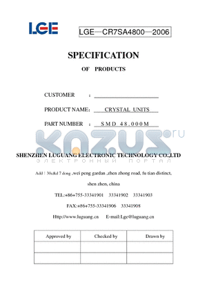 SMD48.000M datasheet - CRYSTAL UNITS